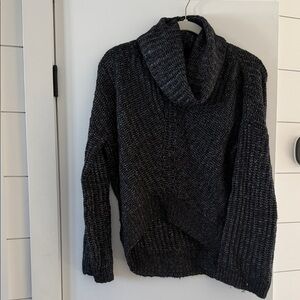 Express Charcoal Black Cowl Neck Sweater